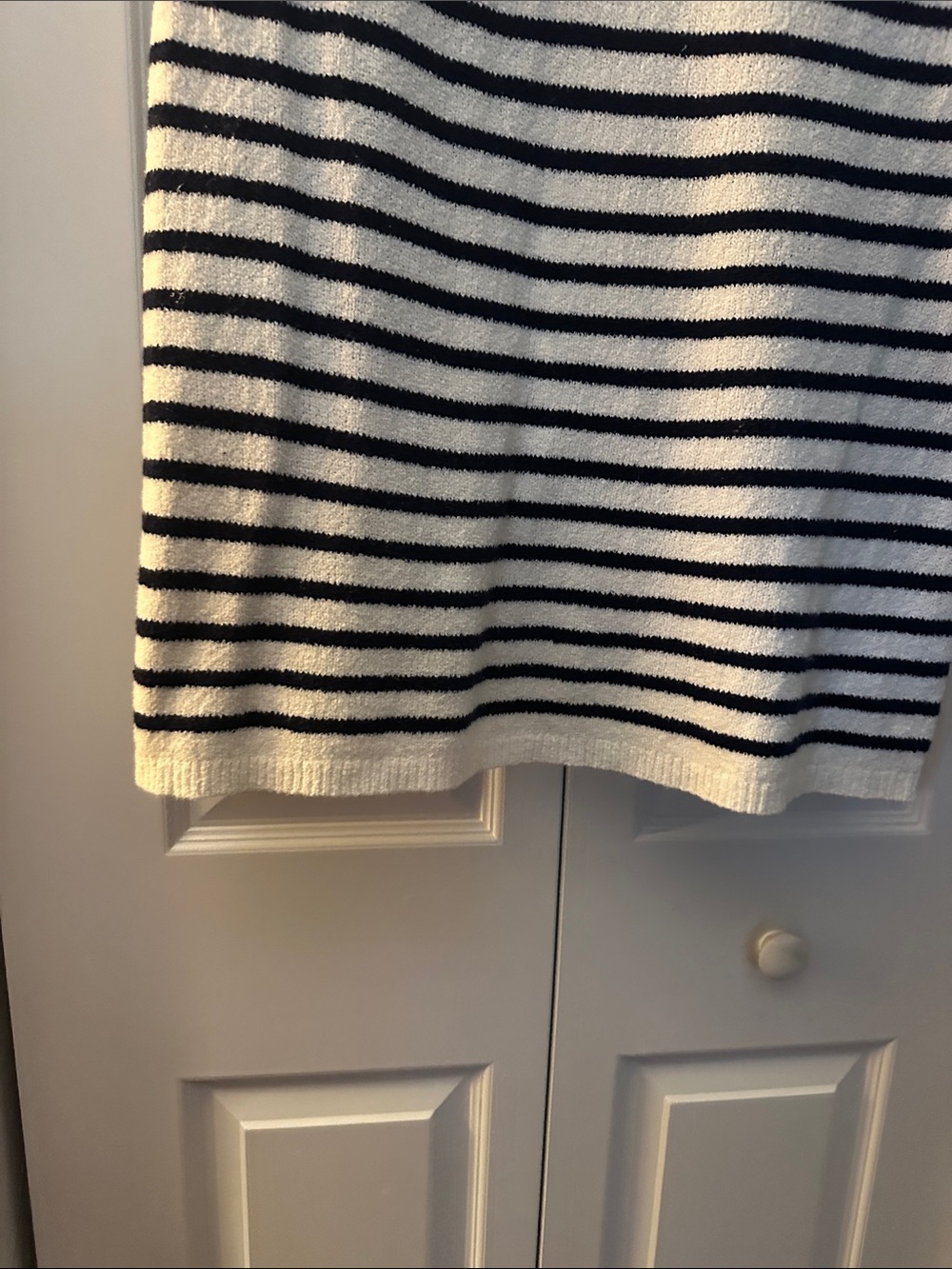 Cream & Navy Striped Knit Polo Dress - Picture 5 of 7